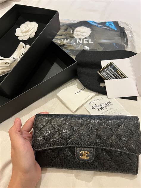 chanel classic flap long wallet|chanel long wallet price.